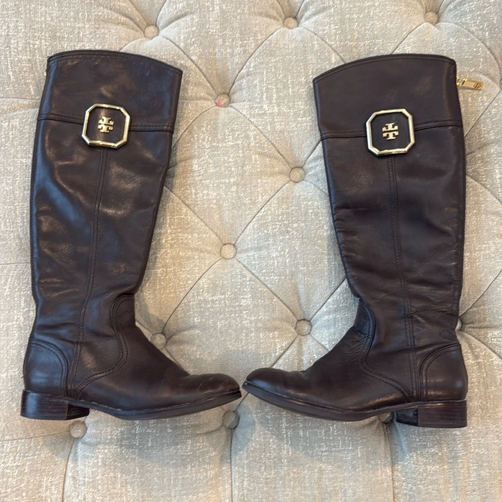 AUTHENTIC TORY BURCH RIDING BOOTS Women’s size‎ 5.5 brown leather